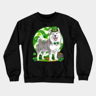 Alaskan Malamute St Patricks Day Leprechaun Crewneck Sweatshirt